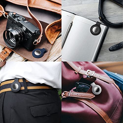 kwmobile Silicone Clip Compatible with Apple AirTag - Protective Silicone Clip for Tracker - Petrol - Image 4
