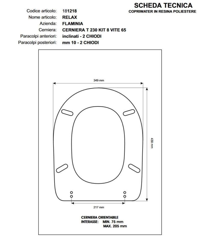 Inodoro Flaminia Relax champán cremallera cromo-sedile-asse inodoro