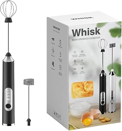 Primesky USB Rechargeable Electric Foam Maker - Handheld Milk Wand Mixer Frother for Hot Milk, Hand Blender Coffee, Egg Beater Milk Frother