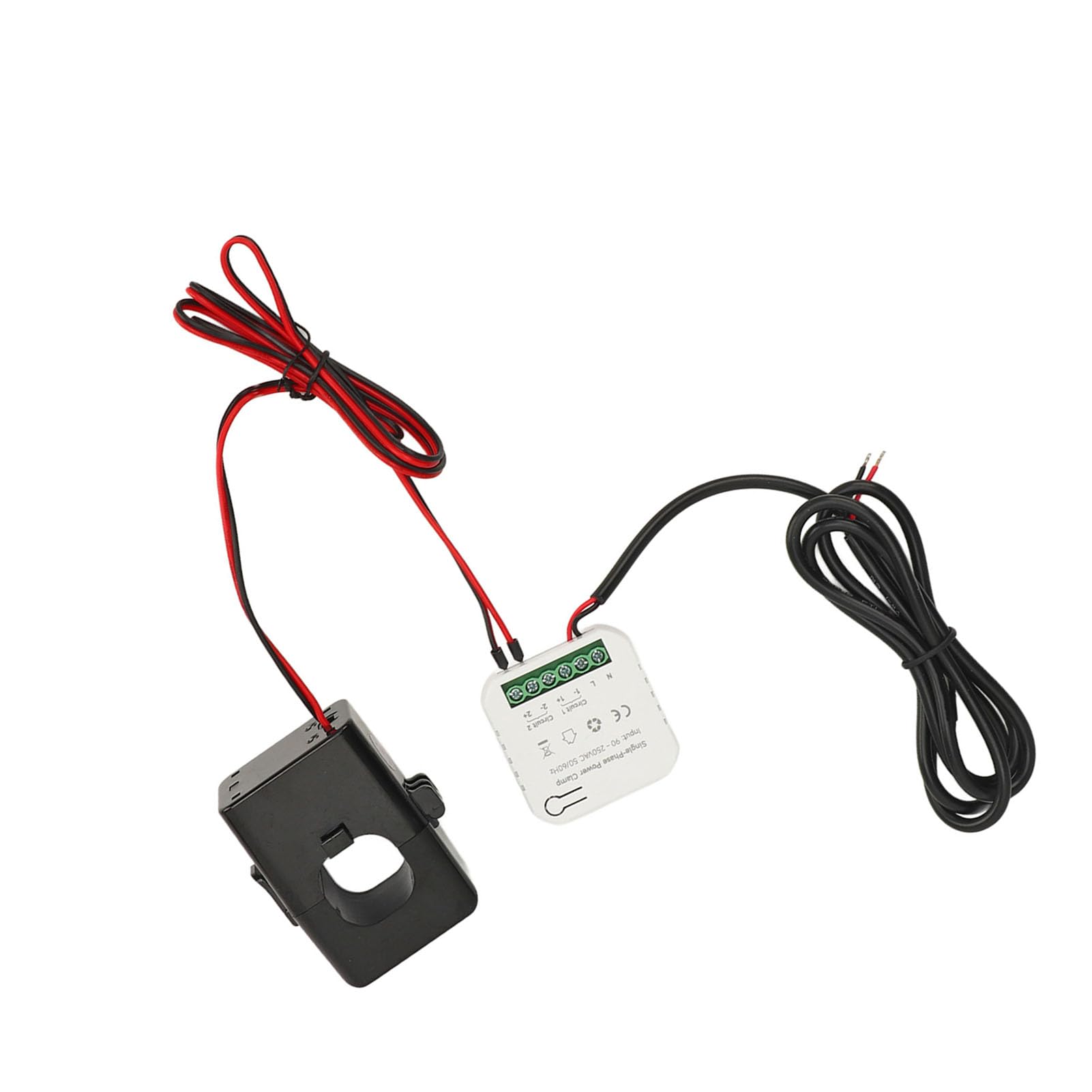 Monitor de energía inteligente WiFi con transformador de corriente 300ACT, pinza amperimétrica de monitoreo de potencia monofásico KWh, 90-250VAC