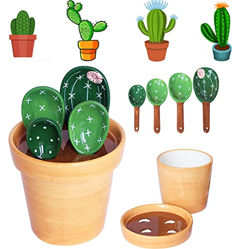 4pcs Porcelain Measuring Spoons with Base Cover