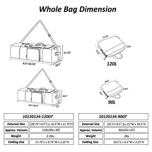 MIER Expandable Cargo Duffel Foldable Lightweight Sports Equipment Bag, 90L, Black