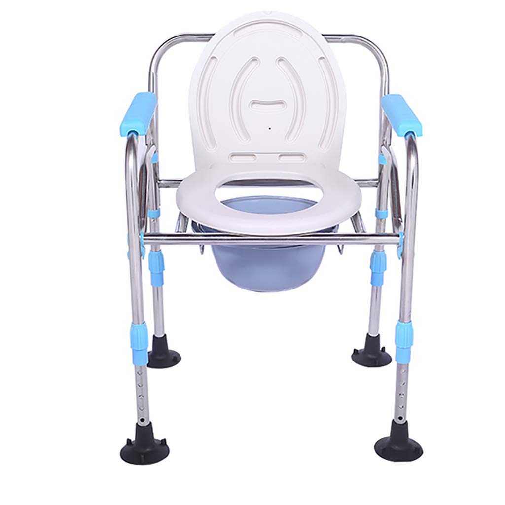Lattice Bedside Commodes Commode Chair Folding Light Toilet, Anti-Skid Adjustable Height Bath Toilet Chair - with Potty, Large Suction Pad