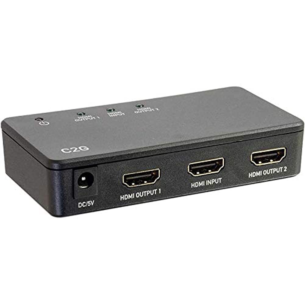 Legrand - Divisor HDMI C2G de 2 Puertos, Divisor de señal 4K UHD, Divisor HDMI Negro con Divisor de Entrada a Salida, 1 Unidad, C2G 41057