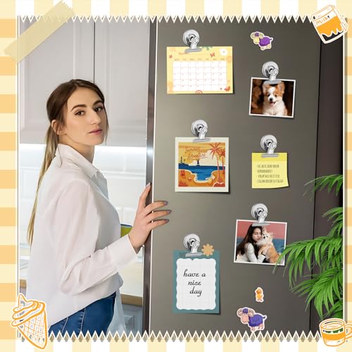 Grtard 48pack Magnetic Clips Heavy Duty, Magnet Clips for Fridge, Refrigerator Magnets, Scratch Free Magnets with Clip, Strong Magnetic Clip for Refrigerator, Whiteboard, Locker, Classroom, Cruise