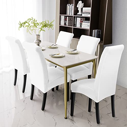 Coolbebe Chair Cover For Dining Room Of 6 – Premium Chair Slipcovers Stretch Removable Parsons Chair Covers Washable Jacquard Seat Protectors Set, Perfect For Home/Restaurant/Hotel Green #TOP1