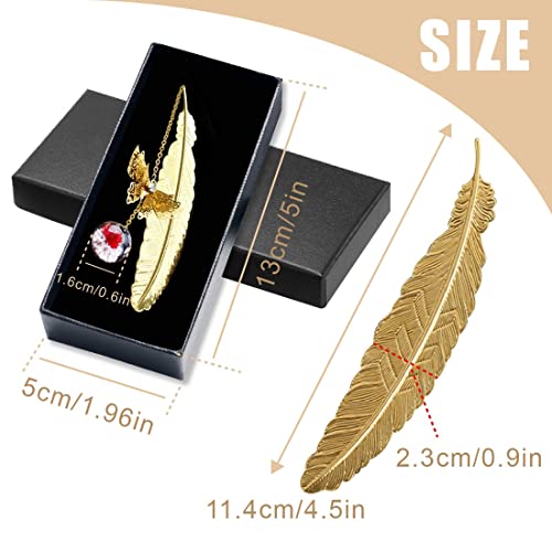 LICHUANUK Segnalibri in Metallo con Piume Regalo