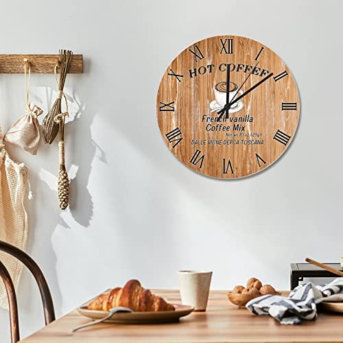 Horloge murale en bois vieilli antique de 38cm grand format - 6