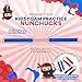 Kids Foam Practice Nunchucks, 3 Pack, Red Blue Black Colors, Soft Training Martial Arts Equipment, Safe Toy Weapon for Children