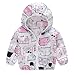 Posional Parka Manteaux à Capuche - Unisexe Enfant Bébé Manteaux de Tirette d'extérieur d'été Protection Solaire imperméable Impression Dessin animé Grenouillère Combinaisons,18-24Mois,Rose