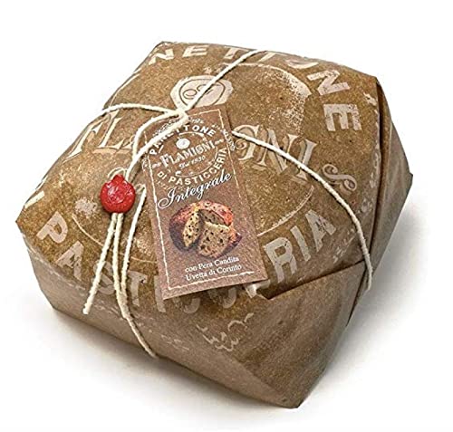 Flamigni 1930 | Artisanal Speciality Wholemeal Italian Panettone With Candied Pear Corinthian Raisin | Hand Wrapped Rustic Line - 1Kg