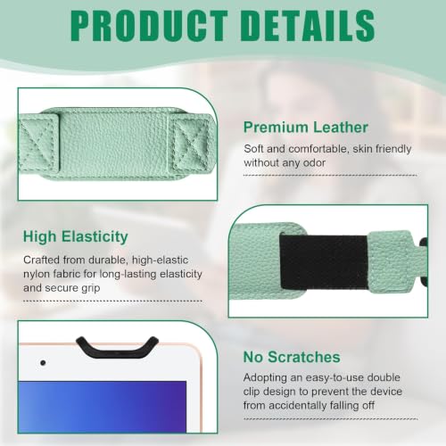 Image of 2Pcs Kindle Accessories, Ebook Reader Hand Grip, Secure Kindle E-Reader Hold, Reading Comfort for Commute and Travel, Two Pack in Mysterious Black and Matcha Green