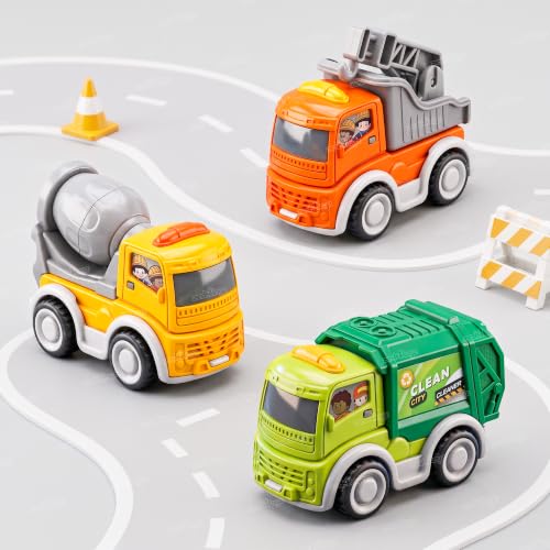 Image of Zest 4 Toyz Unbreakable Automobile Car for Kids Friction Powered Cars Construction Truck Pull Back Car Toy Crane Cement Mixer Dumper Toys for Boys & Girls (Pack of 3)