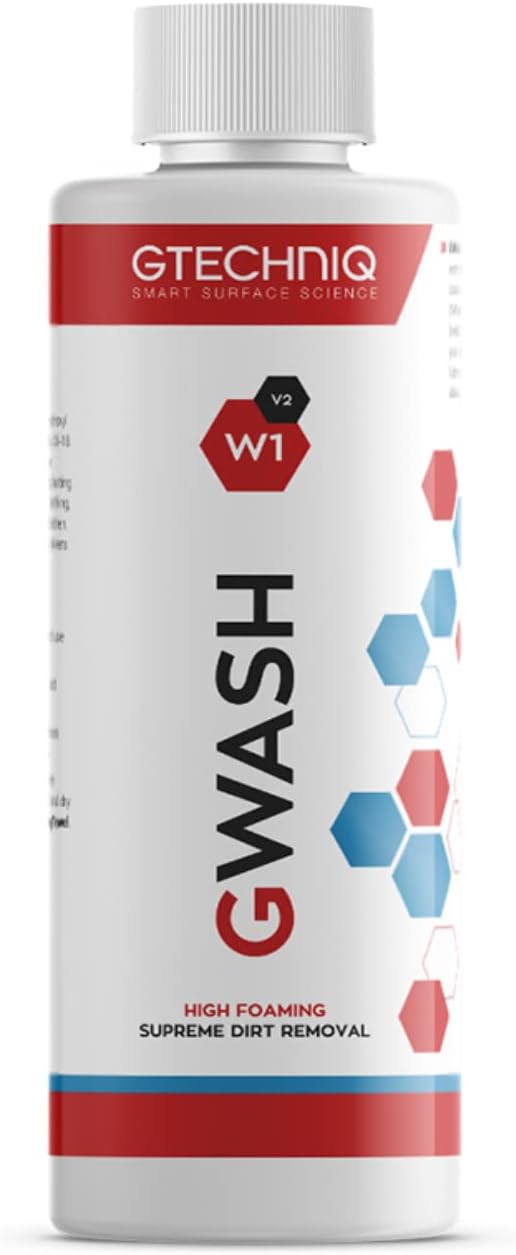 Car Shampoo. Auto W1 GWash Shampoo for Cars. Dirt and Stain Remover Car Cleaning Kit with Pink Grapefruit Fragrance. 100% Biodegradable Foam Cleaner, Wheel Cleaner and Screen Wash - 1L