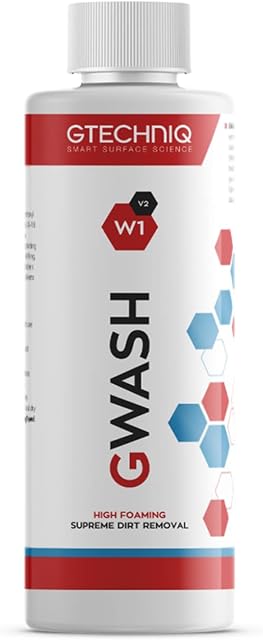 Gtechniq Auto W1 GWash Cleaner for Cars, Dirt and Stain Remover, Pink Grapefruit Fragrance, 100% Biodegradable - 1000ml