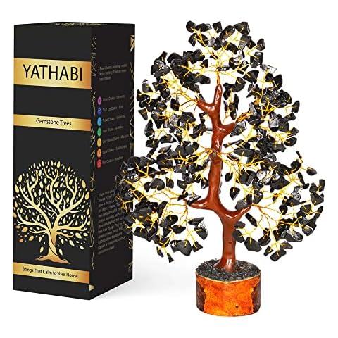 YATHABI Black Tourmaline Crystal Healing Tree Cover