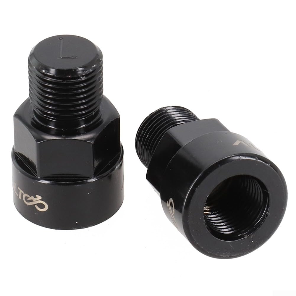 Comgooldool Black Aluminum Alloy Bike Pedal Adapter 2 Pack, Converts 9/16 Inch Cranks to Fit 1/2 Inch Pedals, Thread Converter for Bicycle Cycling Parts