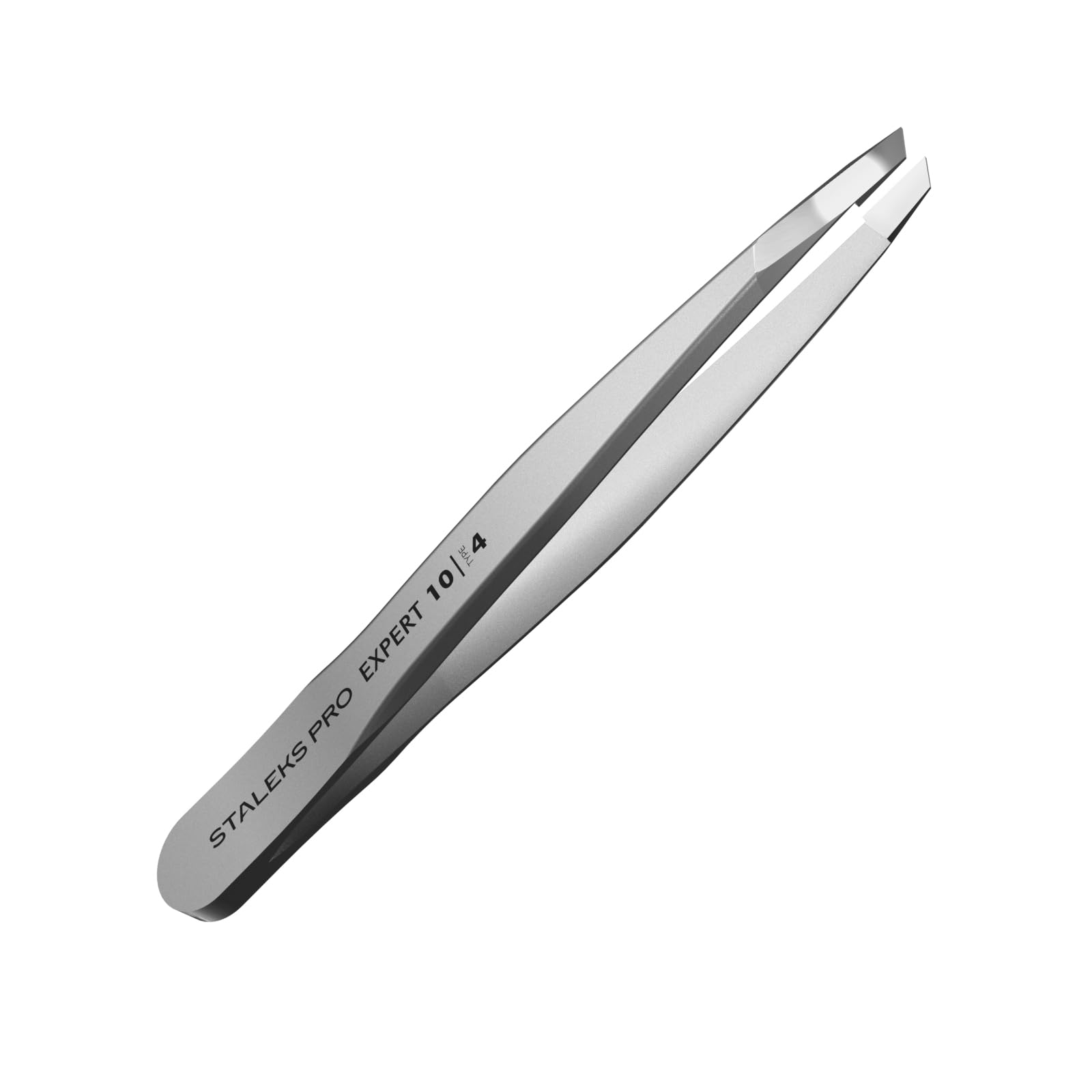Staleks Pro Silver Vj Tweezers For Eyebrow - Type 4 - Surgical Stainless Steel Te-10/4