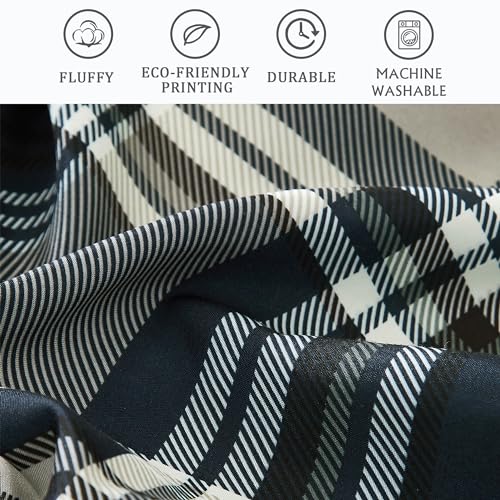 Image of MaiReve Navy Blue Twin XL Comforter Set, Twin XL Bedding Sets for Boys Girls 5 Pieces for Dorm Farmhouse All Season Lightweight &Comfy with Fitted Sheet, Flat Sheet (Navy Blue, Twin XL, 66 inchx90 inch)