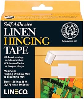 Self-Adhesive Linen Hinging Tape-White 1.25"X35'
