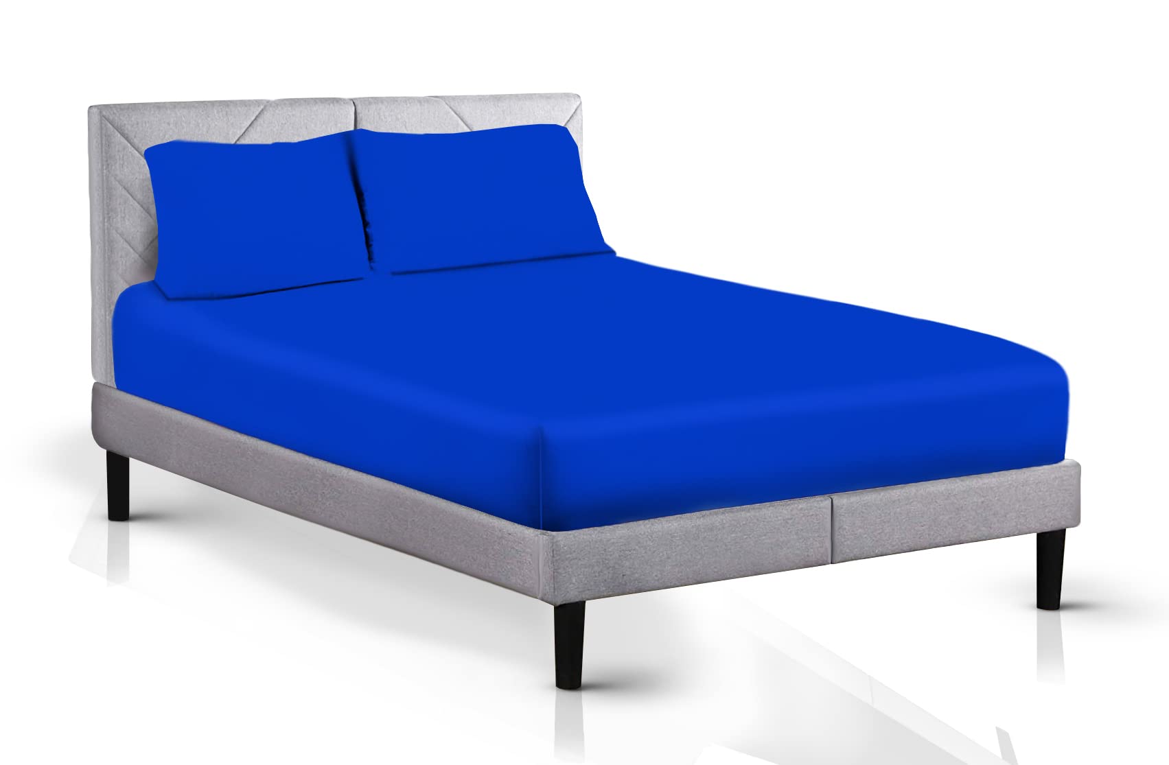 AATH COLLECTION Egyptian Cotton Fitted Sheet 23 CM Deep, 200 Thread Count Single, Double, King, Super King Fitted Bed Sheets, Soft & Fade Resistant (Double, Royal Blue)