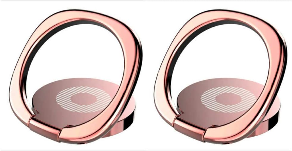 Cell Phone Ring Holder Finger Kickstand Turns 360° Degrees & 180° Degrees Adjustable to Fit Your Needs Helps Stabilize Phone For Selfies 4 Colors Available Iphone Stand Phone Grip 62537 (2x Rose Gold)