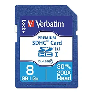 Verbatim Premium 8 GB SDHC Flash Memory Card, Class 10 (96318)