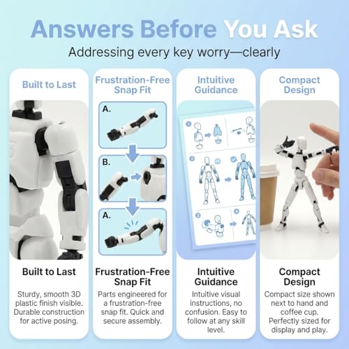Image of Dummy 13 3D Printed Articulated Robot Action Figure, 5.5 Inch Fully Poseable Model, DIY Collectible Assembly Toy