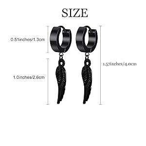 Amazon.com: Unisex Gothic Punk Black Stainless Steel Angel