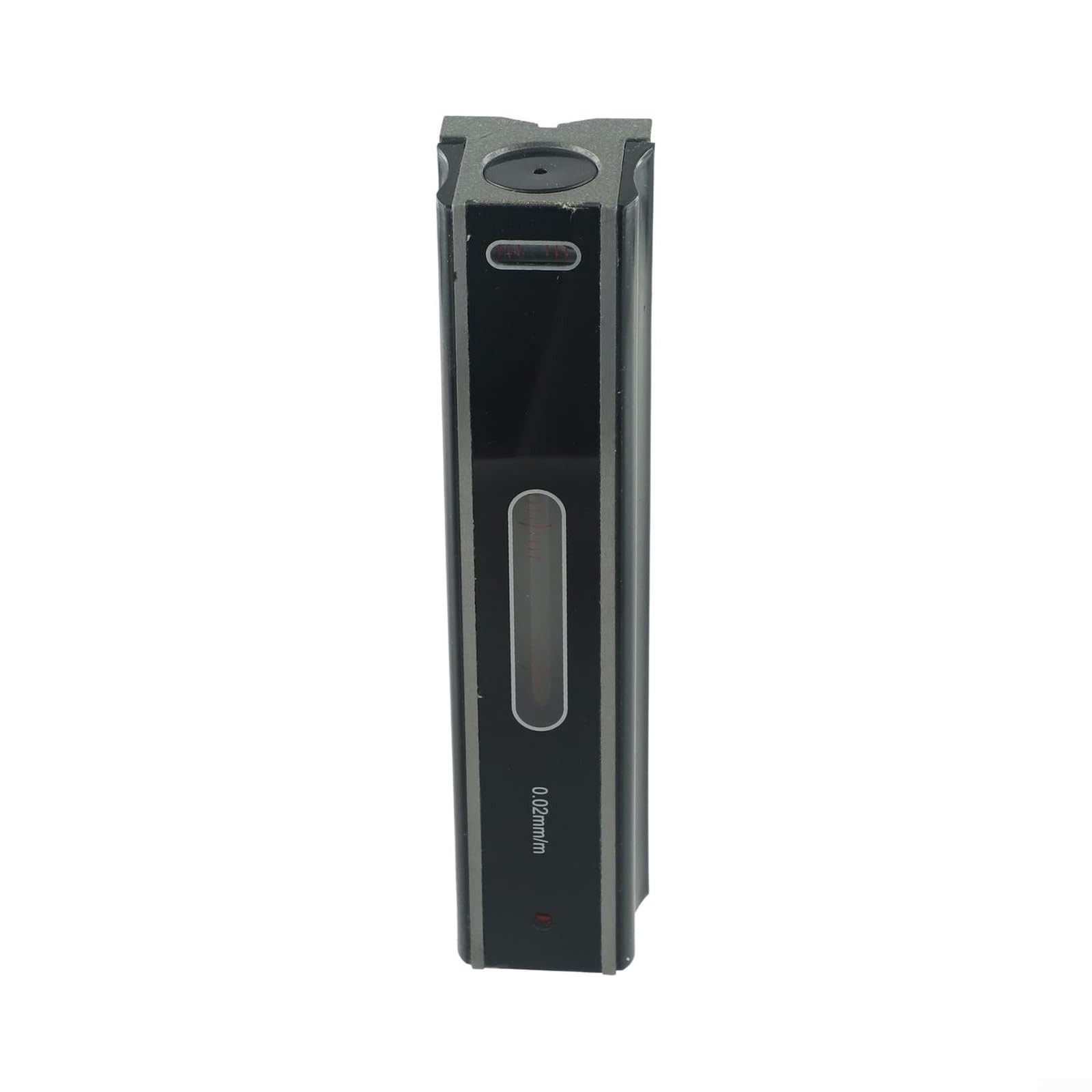 Nivel de maquinista tipo barra de acero con base de ranura en V, sensibilidad de 0.02 mm para configuración de máquina de ingeniero, herramienta de grado industrial en caja de madera (200 mm)