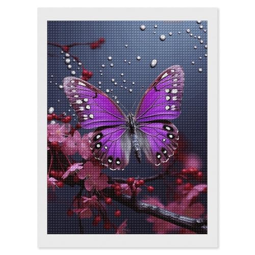 Peinture diamant 5D strass carrés FodPand kit complet motif papillon