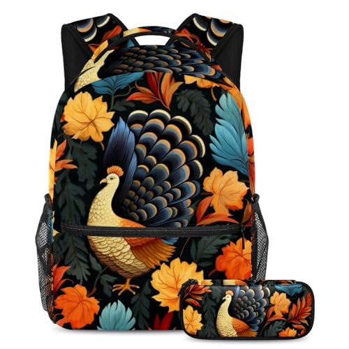 Cartables de Thanksgiving Turquie multicolores 29.4x20x40cm pour garçons et filles