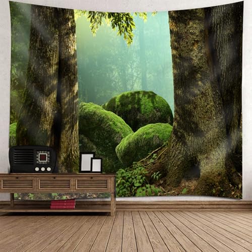 Tapisserie murale forêt 150x150cm fantastique décorative