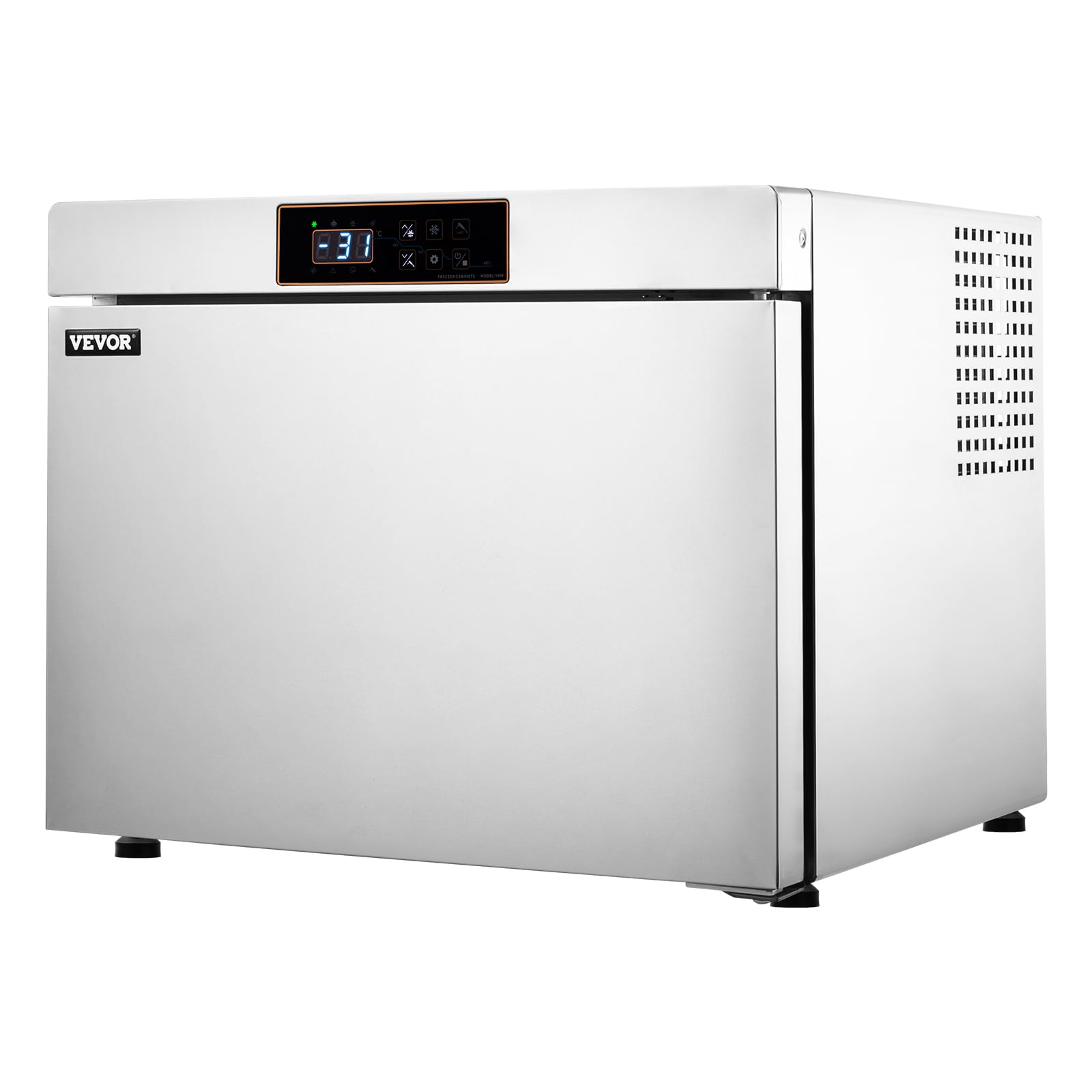VEVOR Congelatore per Frutti di Mare Uso Commerciale Abbattitore Rapido 32 L con 4 Vassoi Dimensioni 1/3, Congelatore Commerciale per Alimenti Acciaio Inox con Ruote per Cucina Commerciale Ristoranti
