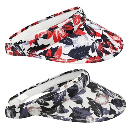 Image of 2 Pack Sun Visor Hats Women Men Clip On Wide Brim Visors Hat Outdoor Sports Golf Beach Travel Tennis Caps