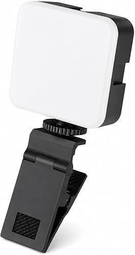 Compact LED Video Light with Clip Mount and Soft Diffuser