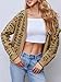 Saodimallsu Womens Floral Print V Neck Cardigan Open Front Button Down Knit Sweater Long Sleeve Loose Fashion Tops Brown