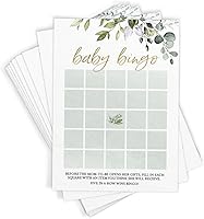 Vista 5 de Printed Party Juegos de Baby Shower para niño o niña 4 juegos y actividades, tema de vegetación botánica, 30 invitados