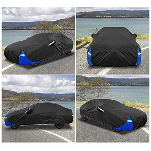X AUTOHAUX 3L Car Cover Waterproof Snowproof All Weather for Car Outdoor Full Car Cover Rain Sun Protection Universal Fit for Sedan 178"-185" - Image 6