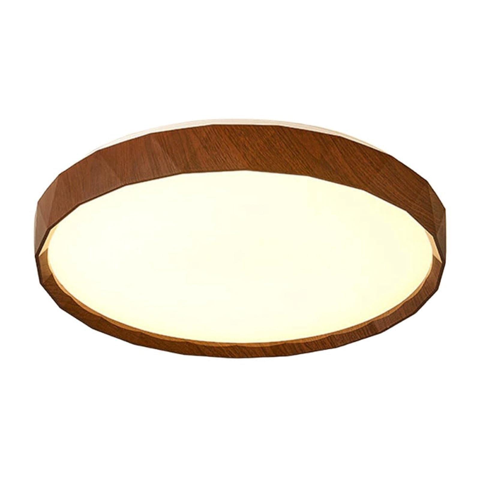 BKEKM LED Flush Mount Ceiling Light Fixture,Farmhouse Wood Grain Iron Ceiling Light, 3000K 4000K 6000K Ceiling Lights Round Ceiling Lamp(50cm)
