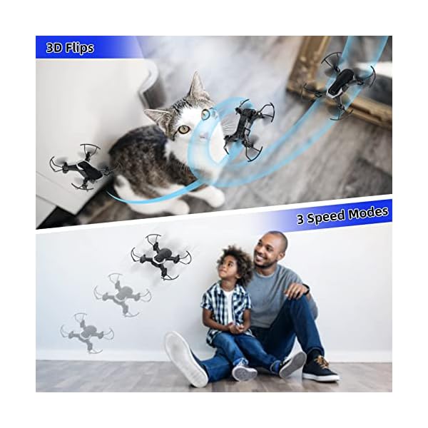 TEEROK T13 Mini Drohne mit Kamera 720P HD für Kinder, RC FPV Quadcopter mit WiFi Live Übertragung, 2 Akku lange Flugzeit, Höhenhaltung, One Key Start/Landen, Headless Modus, 3D Flips für Anfänger – Bild 5