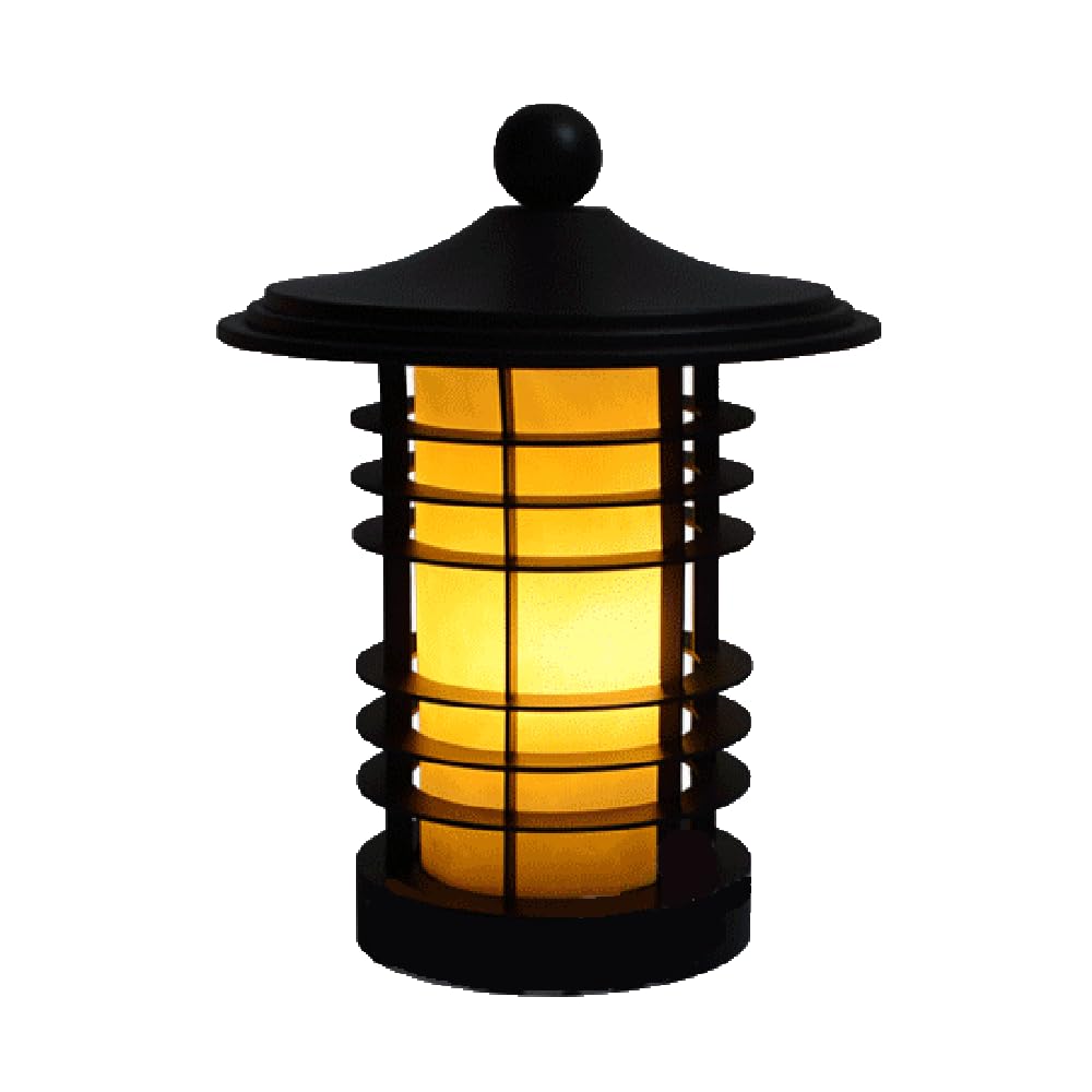 HCIPJQY Exterior Pillar Lamp Post Light Japanese Villa Courtyard Fence Landscape Bollard Post Lamp Outdoor Waterproof Column Light with Acrylic Lampshade Classical Street Light Post Cap Light