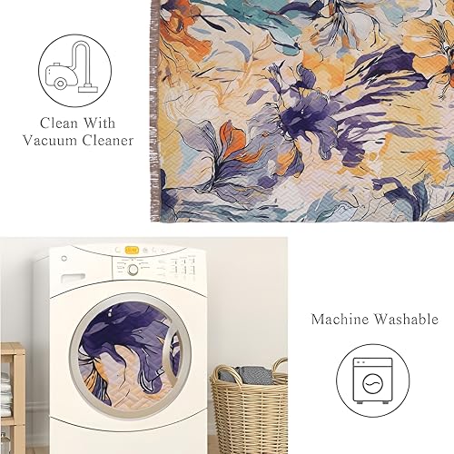 Image of Sparrow World Holland Velvet Quilted Printed Foam Padded Carpet - Premium Home Decor Rug for Living Room, Bedroom, Kitchen, Drawing Room, Hall, Guest Room (5 x 7 Feet) (Multi-Flower)