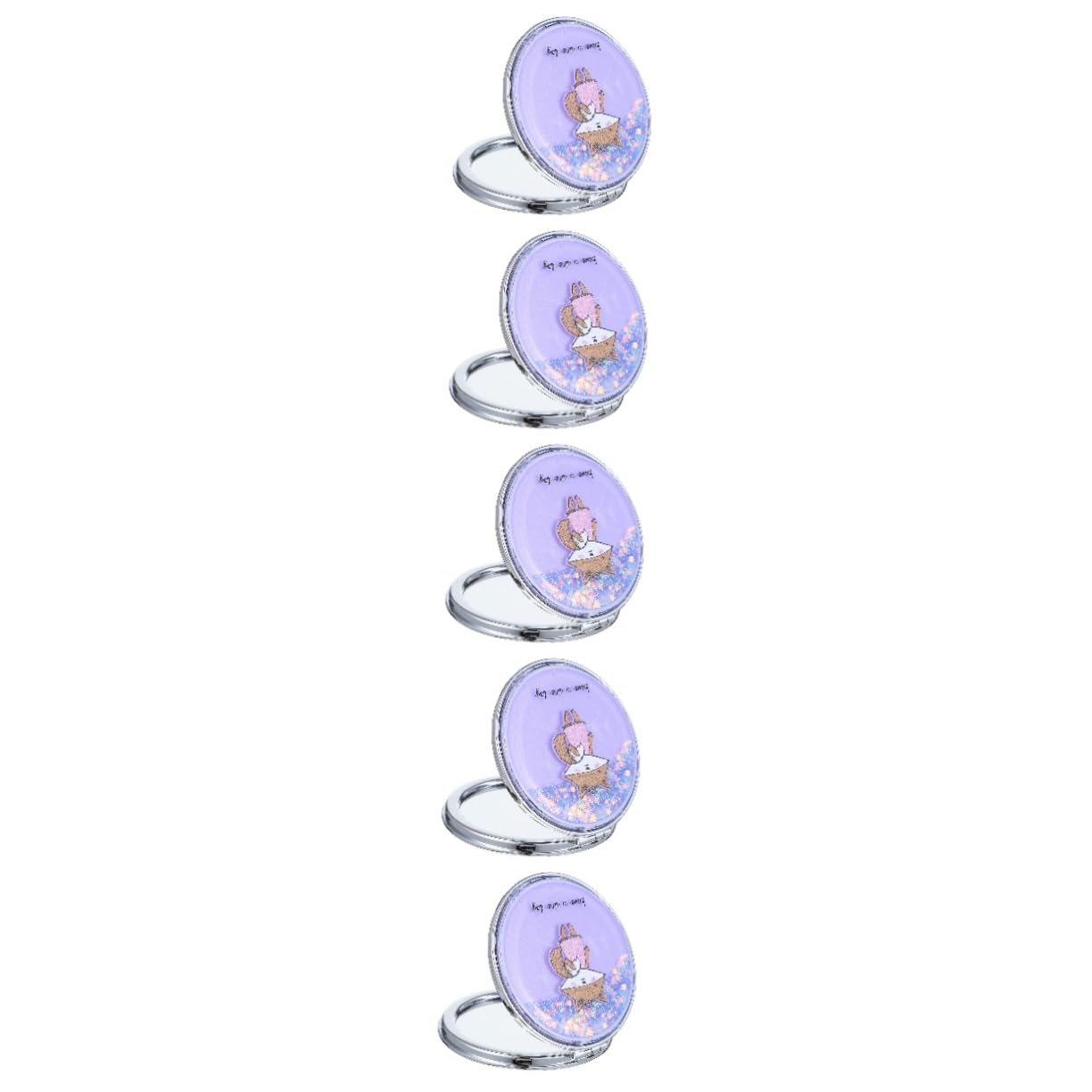 Healeved 5 Stück Schminkspiegel aus Treibsand runder Spiegel Make-up-Waschtisch Hallo Machen LED zweiseitiger Handspiegel Kleiner Schminkspiegel Kleiner Spiegel Abs Violett