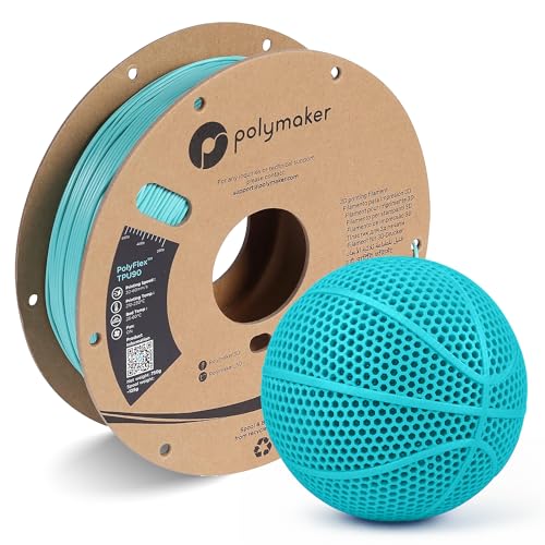 Image of Polymaker TPU Filament 1.75mm Polymaker Teal, 0.75kg Shore 90A Flexible 3D Printer Filament 1.75mm - PolyFlex TPU90 3D Printing TPU Filament 0.75kg Teal Soft Flexible Filament