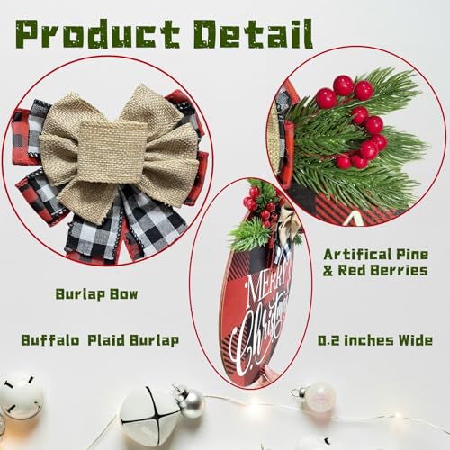 Merry-Christmas-Wreath-for-Front-DoorMerry-Christmas-Sign-Front-for-Door-DecorationXmas-Buffalo-Plaid-Hanging-Sign-Rustic-Wooden-Decor-for-Front-Door-Porch-Wall-Decorations Merry Christmas Wreath for Front DoorMerry Christmas Sign Front for Door DecorationXmas Buffalo Plaid Hanging Sign Rustic Wooden Decor for Front Door Porch Wall Decorations