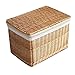 GYMEIJYG Boîte De Rangement Rétro, Avec Couverture Rotin Grande Capacité Rectangle Utilisé Pour Les Ustensiles De Cuisine, Les Sous-vêtements, Le Saule De Stockage De Sous-vêtements, 3 Styles, 4 Taill