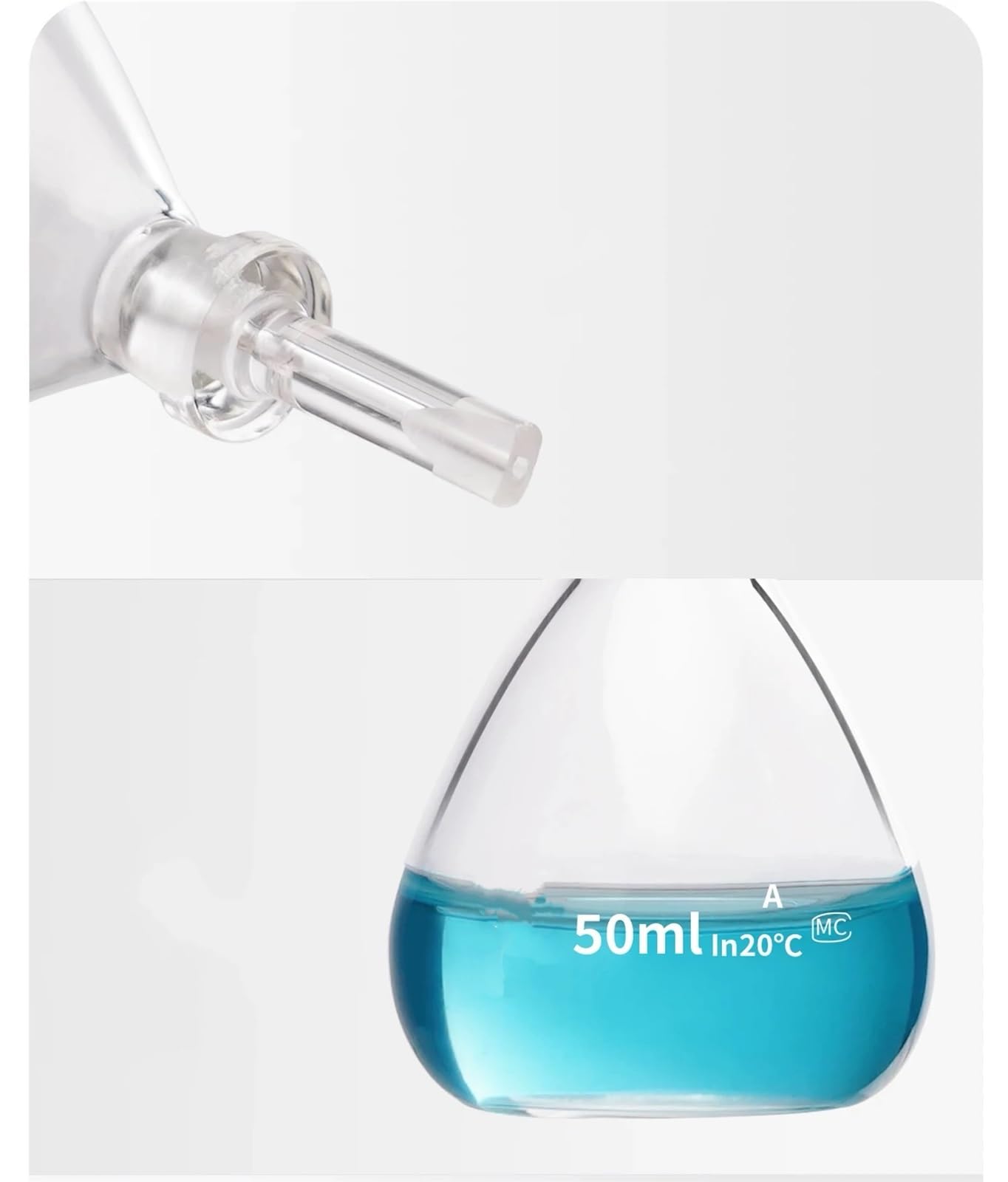 1 pz 5/10/25/50/100 ml Picnometro da laboratorio in vetro Bottiglia di gravità specifica Picnometro(250ml)
