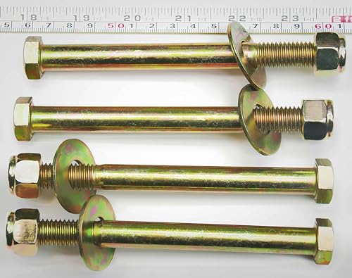 Image of 1 /2 inch x 5-1 /2 inch Hex Head Bolt by Color Galvanization with Nylon Lock nut and Large Size Washer Assortment Kit,Alloy Steel,Grade 5.(4pcs Pack)