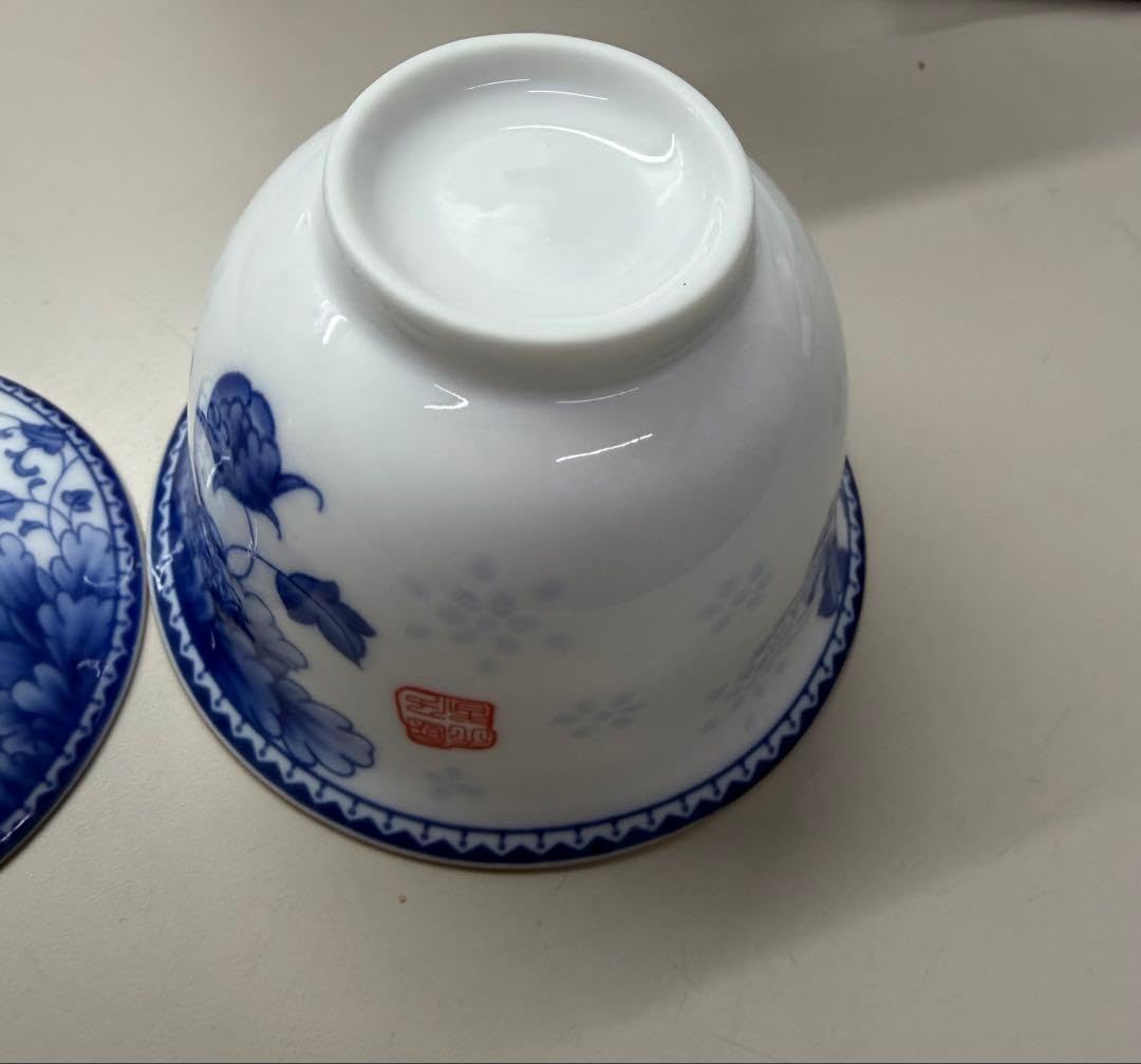 Amazon.co.jp: 中国茶器 青花磁器蓮池情趣蓋碗 茶 碗煎茶器 : ホーム